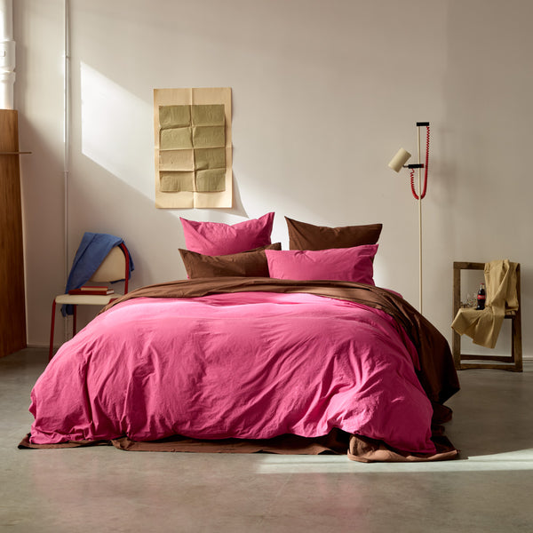 Housse de couette en percale de coton - Rose Club