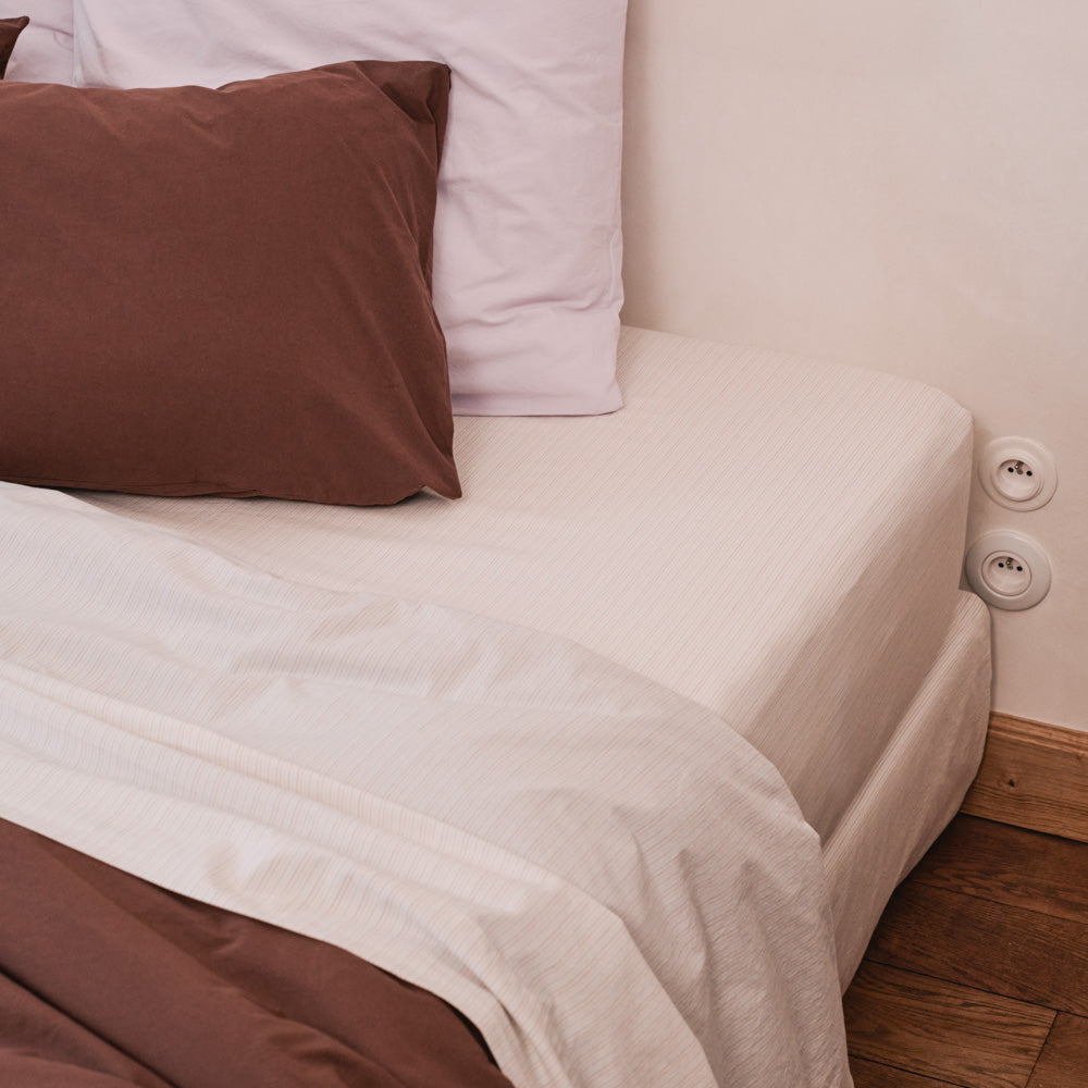 Cotton percale fitted sheet - Souvenir