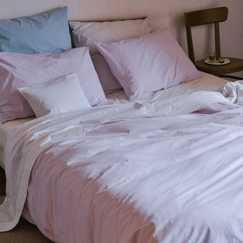 Cotton percale duvet cover - Lavender