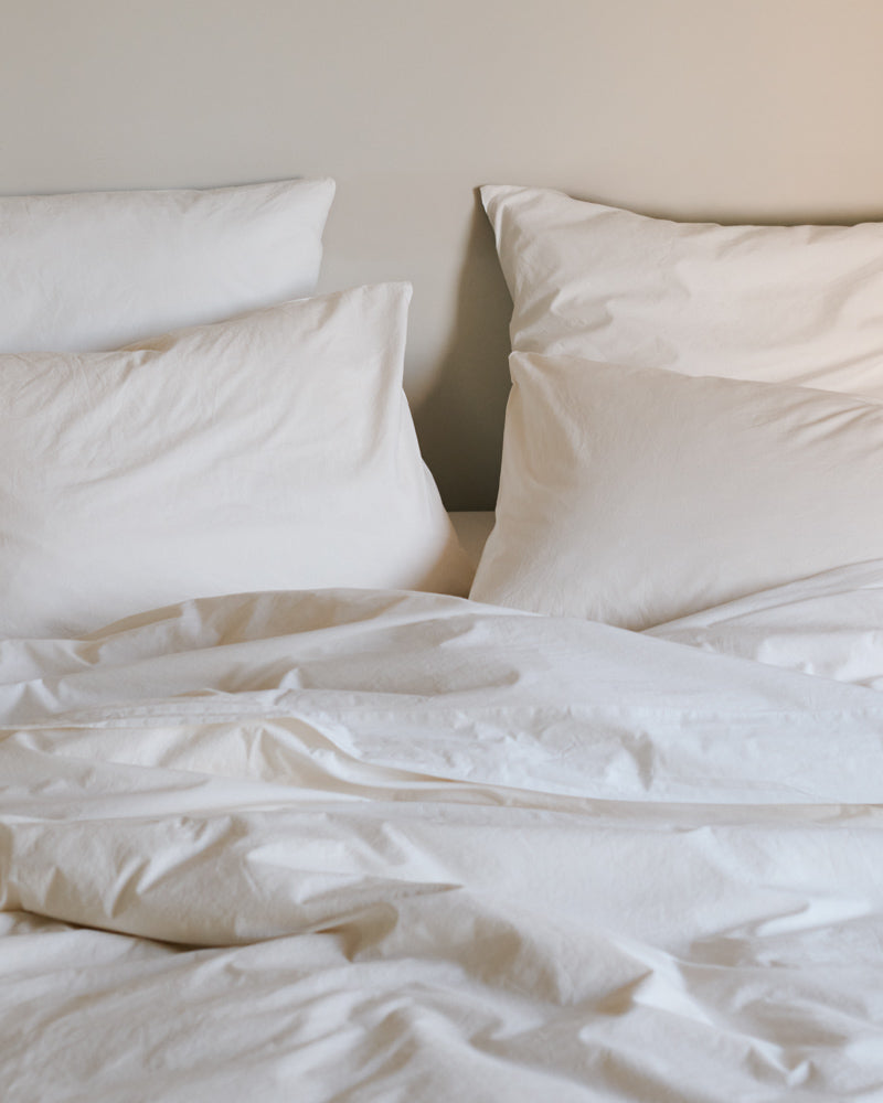 Merci - Cotton percale pillowcase - Chalk White