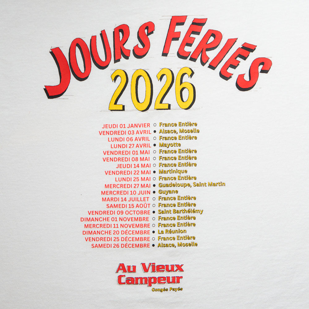 T-shirt Manches Courtes Jours Feries 2026 - Blanc - Au Vieux Campeur Cp - détail 5