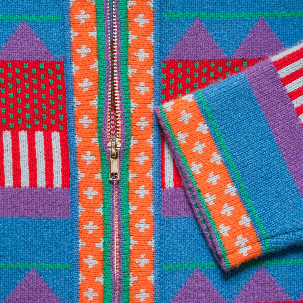 Au Vieux Campeur - Congés Payés - Nicole Cardigan - Blue & Red