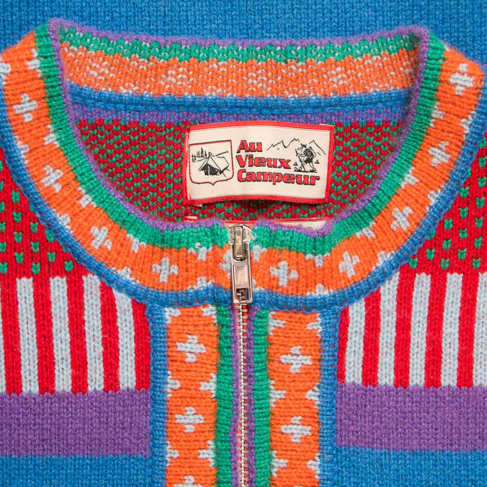 Au Vieux Campeur - Congés Payés - Nicole Cardigan - Blue & Red