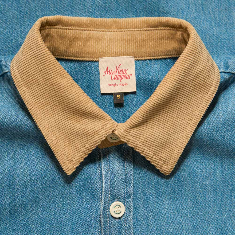 Au Vieux Campeur - Congés Payés - Chemise Marcel - Bleu & Blanc