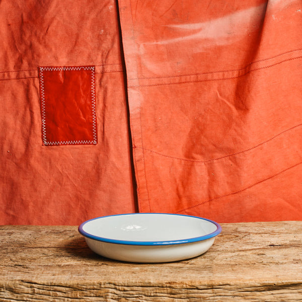 Assiette creuse Email - Blanc Bleu