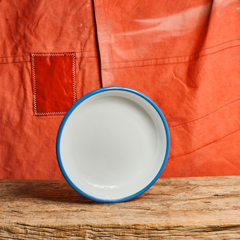 Assiette creuse Email - Blanc Bleu
