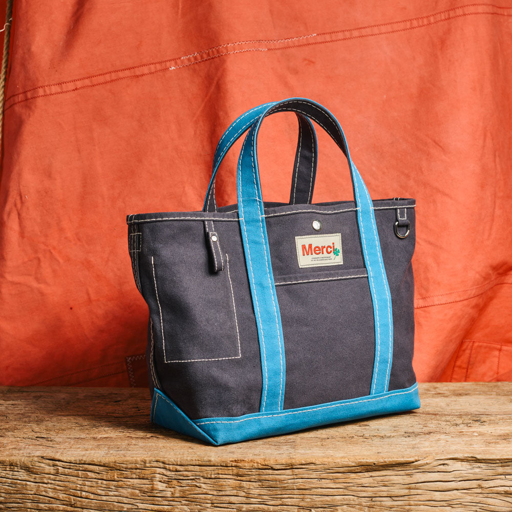 Merci - Candide shopping bag Brittany - Navy & Blue – Merci Paris