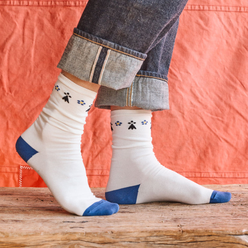 Amour Breton x Merci - Chaussettes - Bleu & Blanc