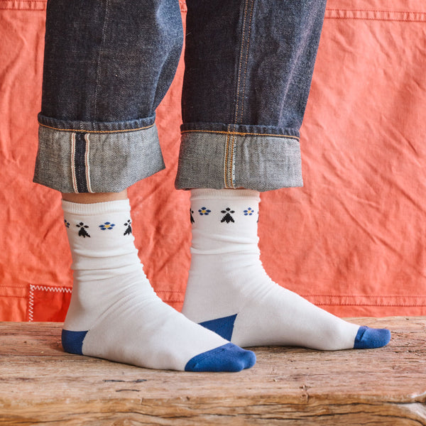 Amour Breton x Merci - Chaussettes - Bleu & Blanc