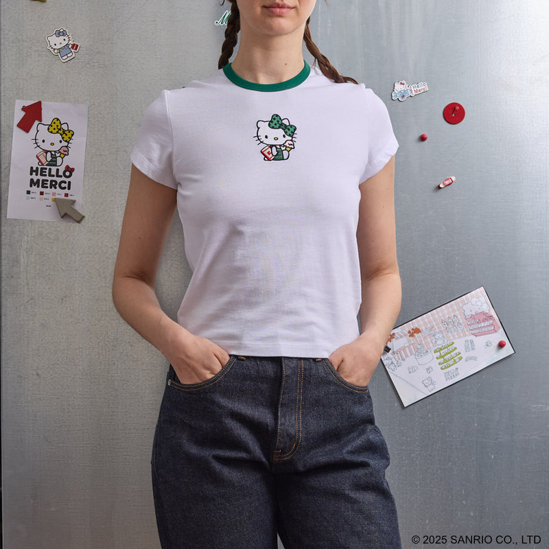 Hello Kitty x Merci  - T-Shirt - Blanc & Vert