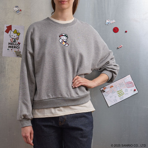 Hello Kitty x Merci  - Sweat Emma - Gris Chiné