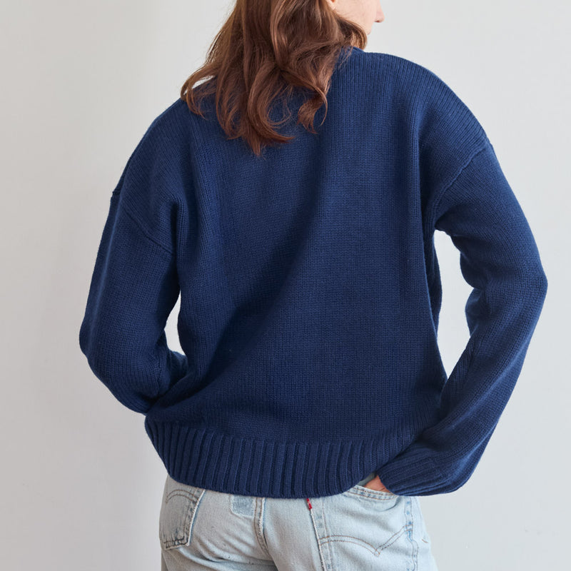 Merci - Pull en laine - Marine