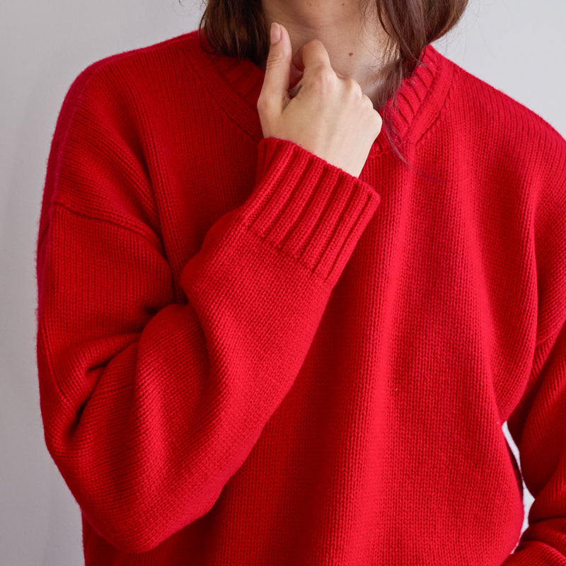 Merci - Pull en laine - Rouge