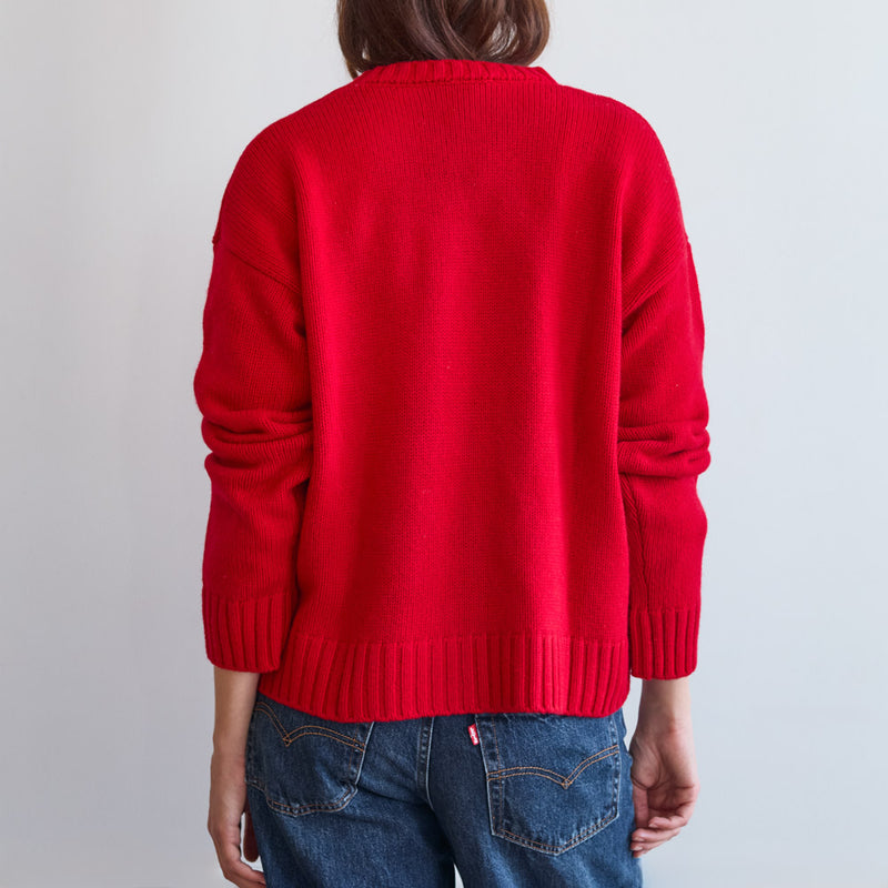 Merci - Pull en laine - Rouge