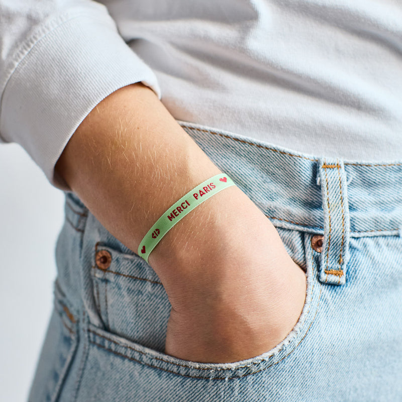 Bracelet Ruban Merci Paris - Vert