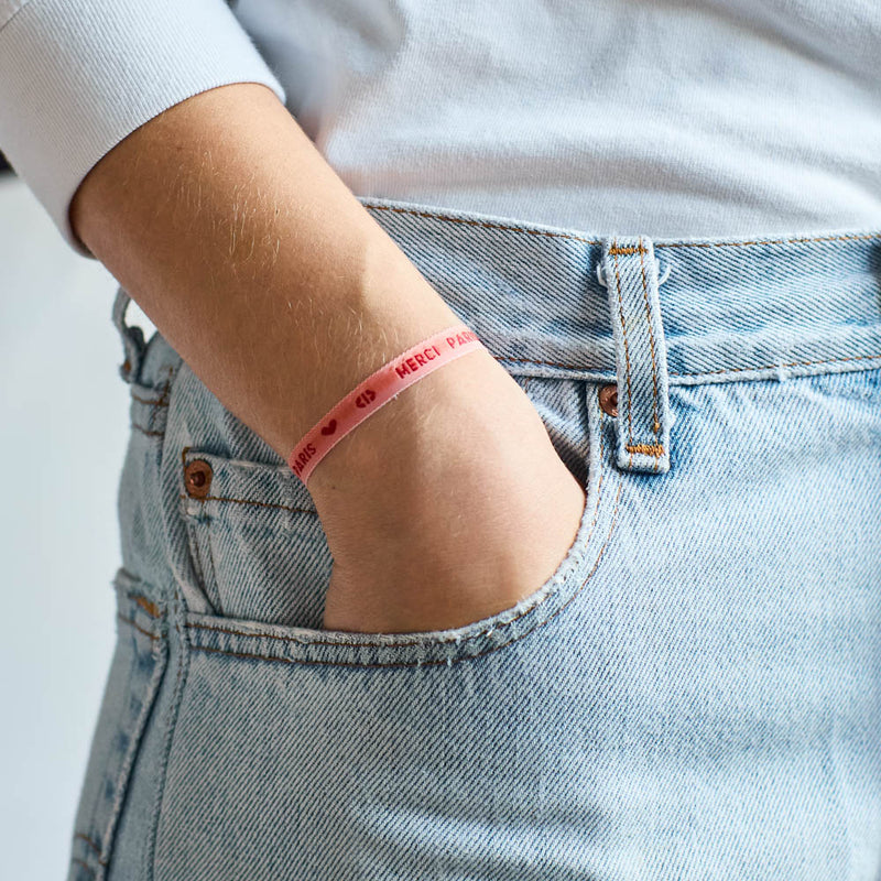 Bracelet Ruban Merci Paris - Orange