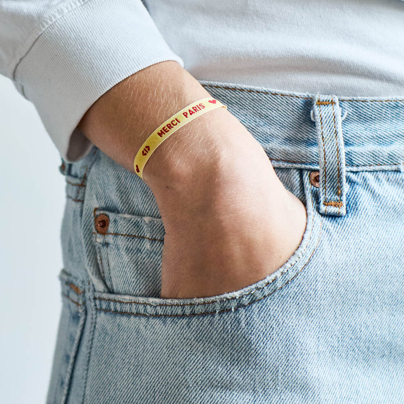 Bracelet Ruban Merci Paris - Jaune