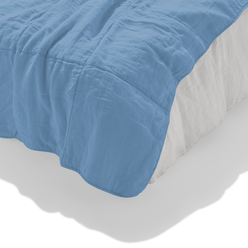 Édredon en 100% lin lavé - Bleu Primaire