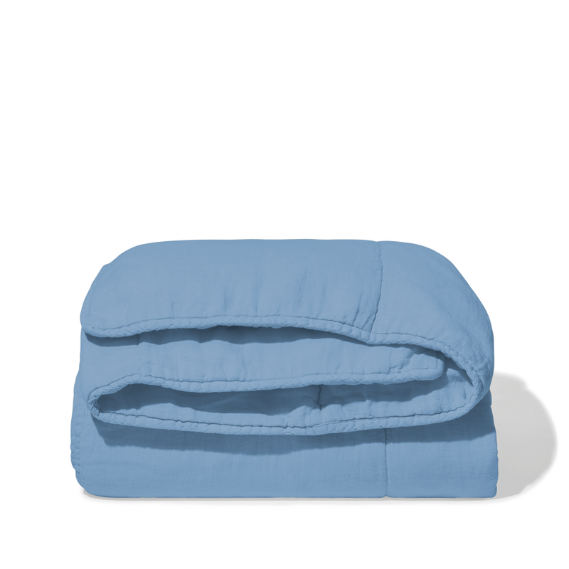 Édredon en 100% lin lavé - Bleu Primaire