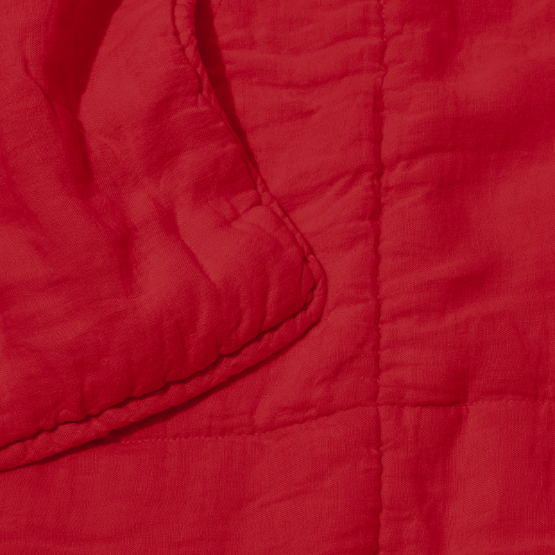 Édredon en 100% lin lavé - Rouge Vermillon