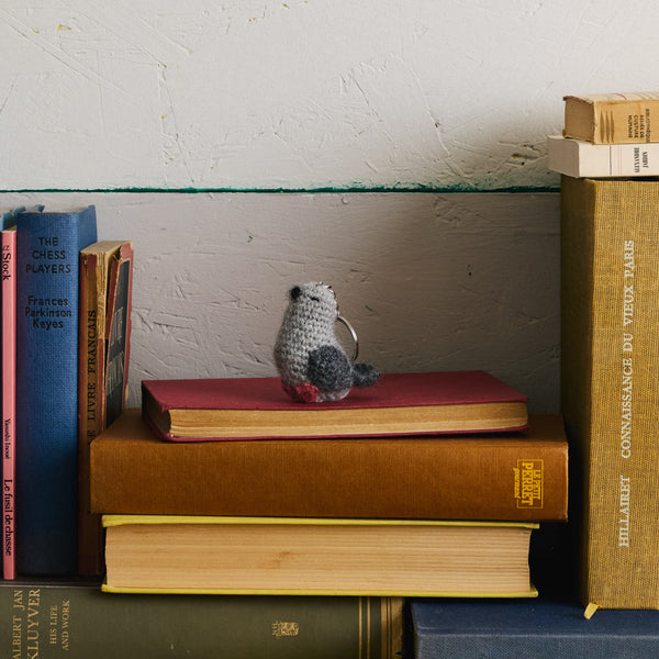 Porte clé Merci en tricot - Pigeon
