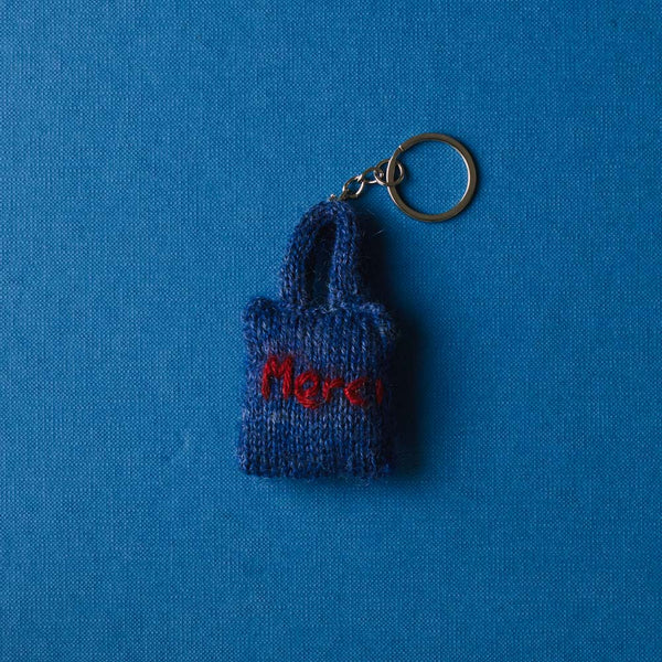 Porte clé Merci en tricot - Tote bag
