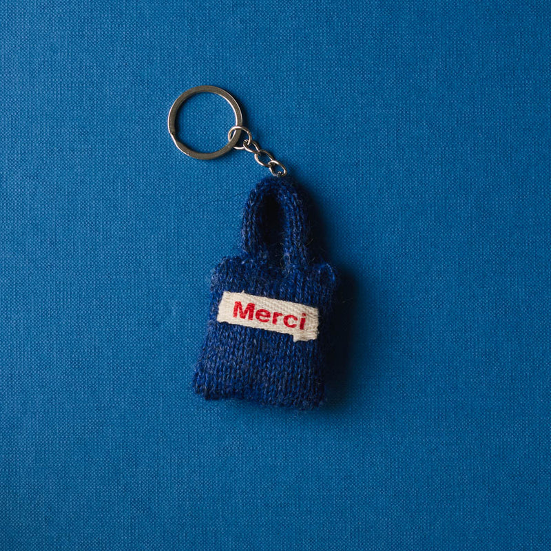 Porte clé Merci en tricot - Tote bag