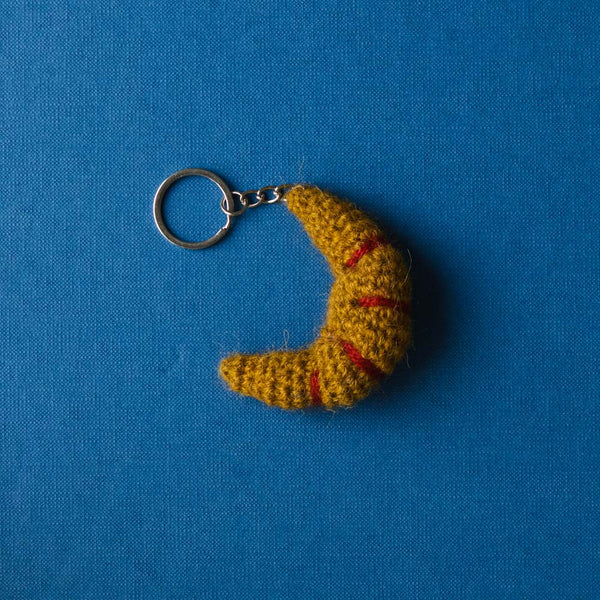 Porte clé Merci en tricot - Croissant