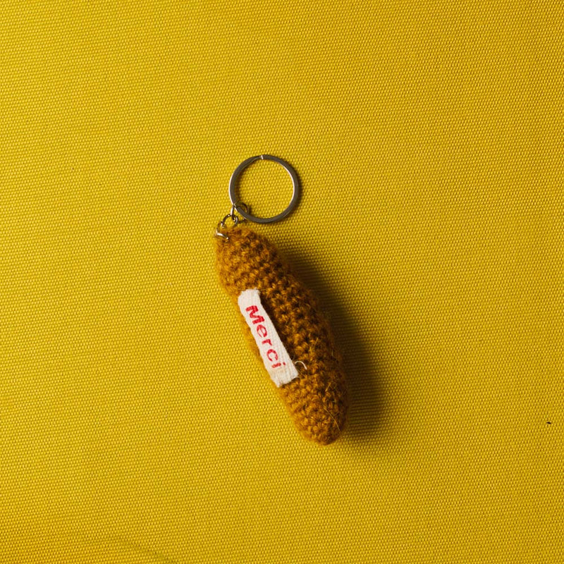 Porte clé Merci en tricot - Baguette
