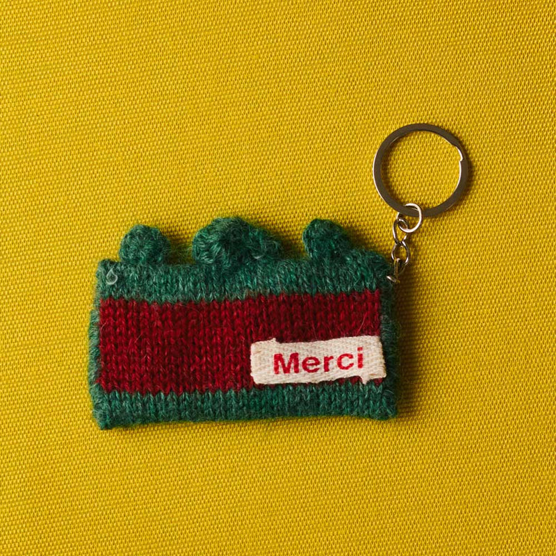 Porte clé Merci en tricot - Metro