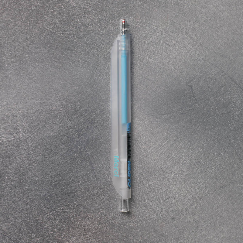 Stylo Merci Transparent - Bleu