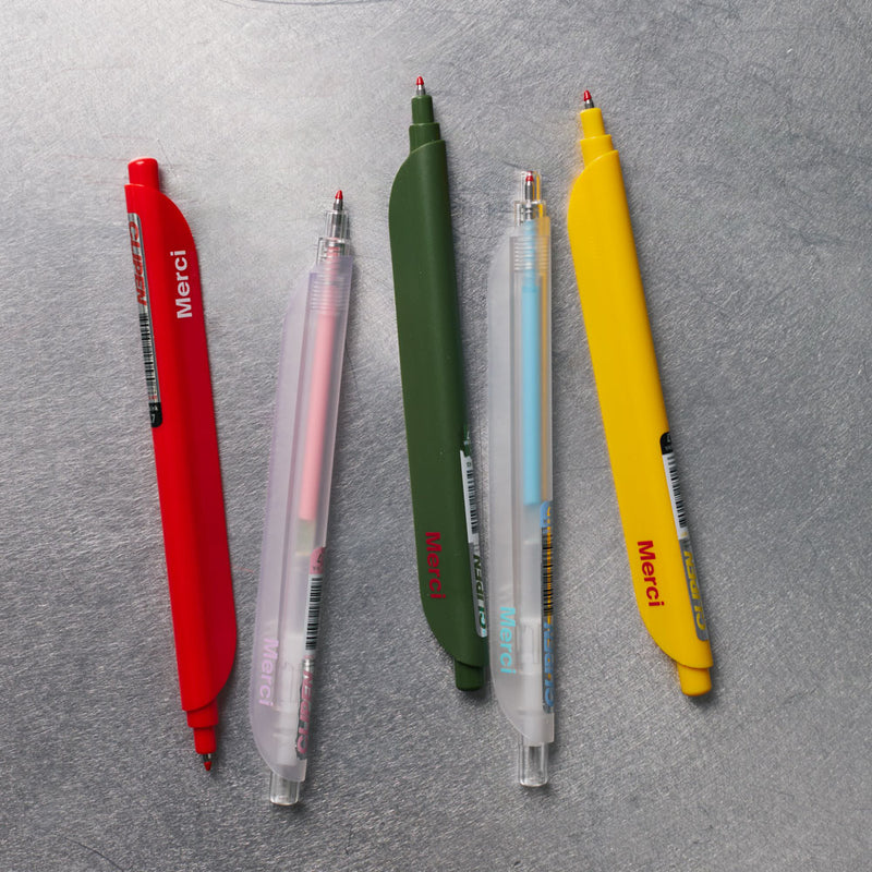 Stylo Merci Transparent - Bleu