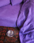 Merci - Washed linen fitted sheet - Storm Violet
