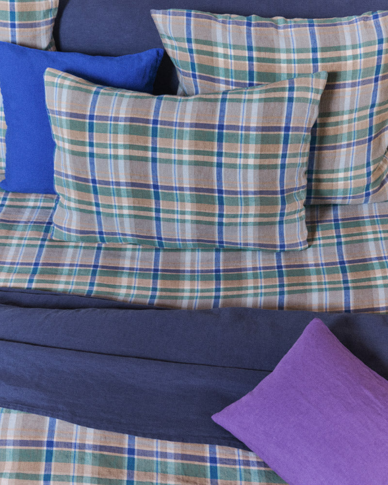 Merci - Washed linen pillowcase - Library Checks