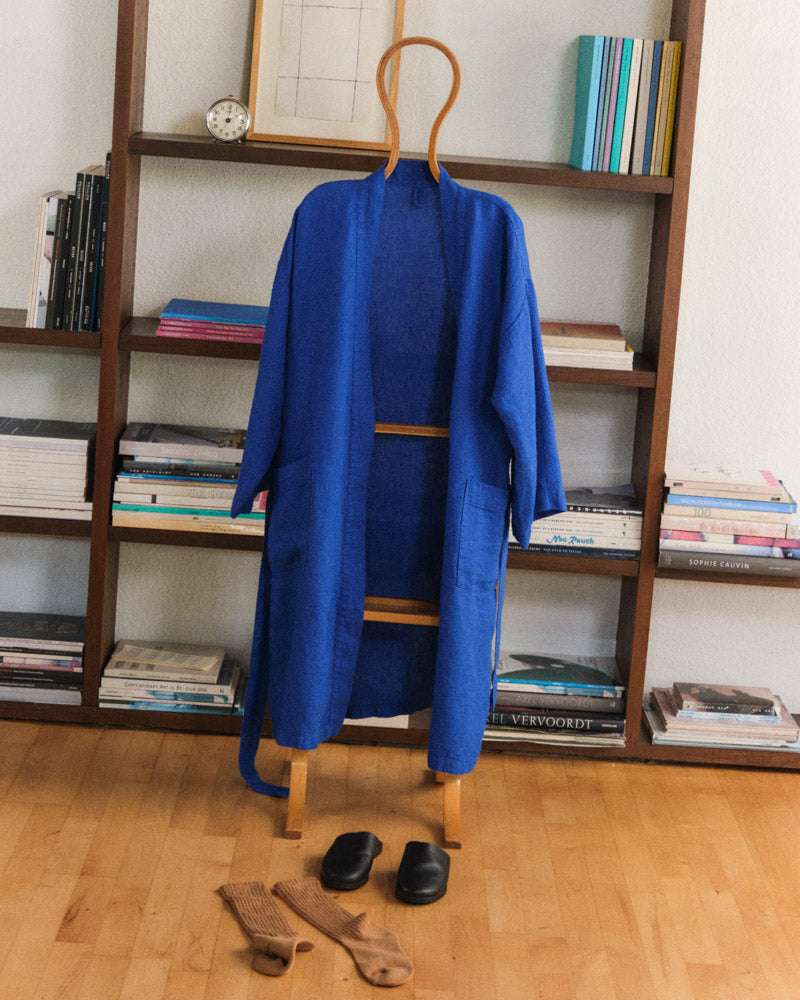 Merci - Linen bathrobe - Blue Cobalt-60