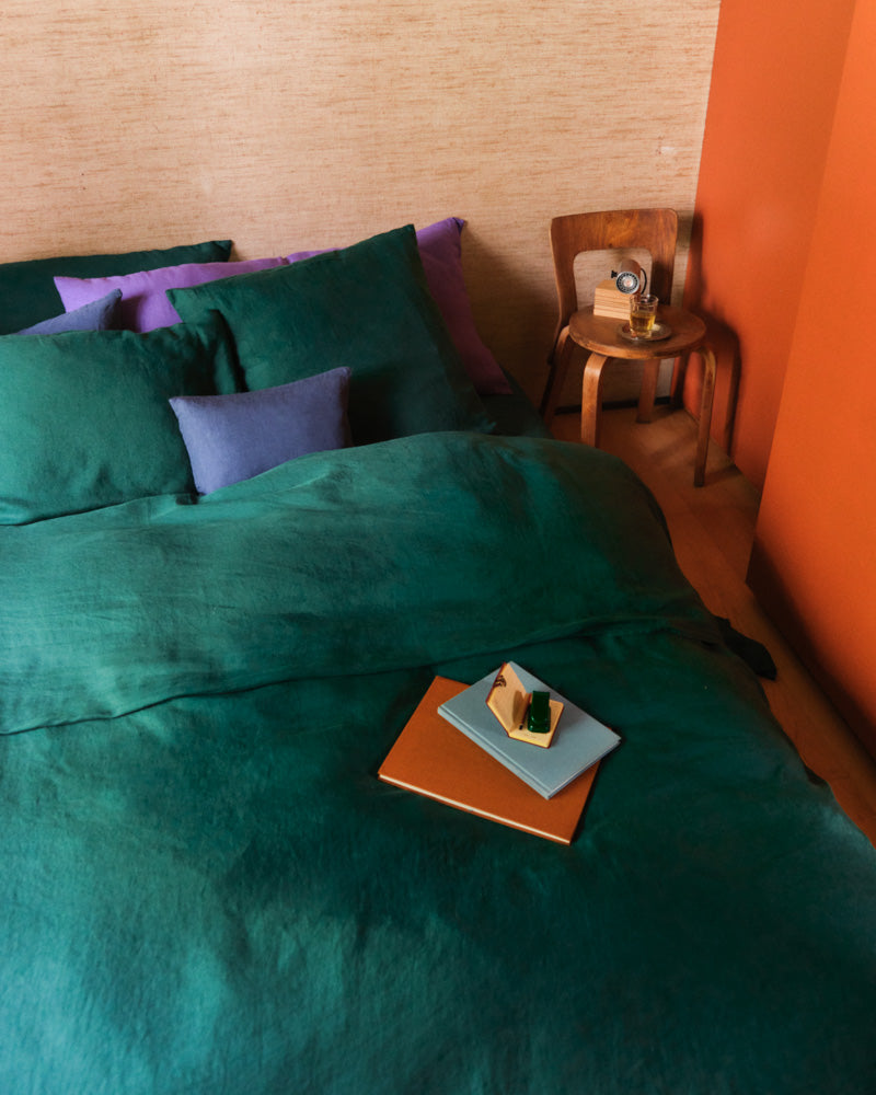Merci - Washed linen set - Sequoia Green
