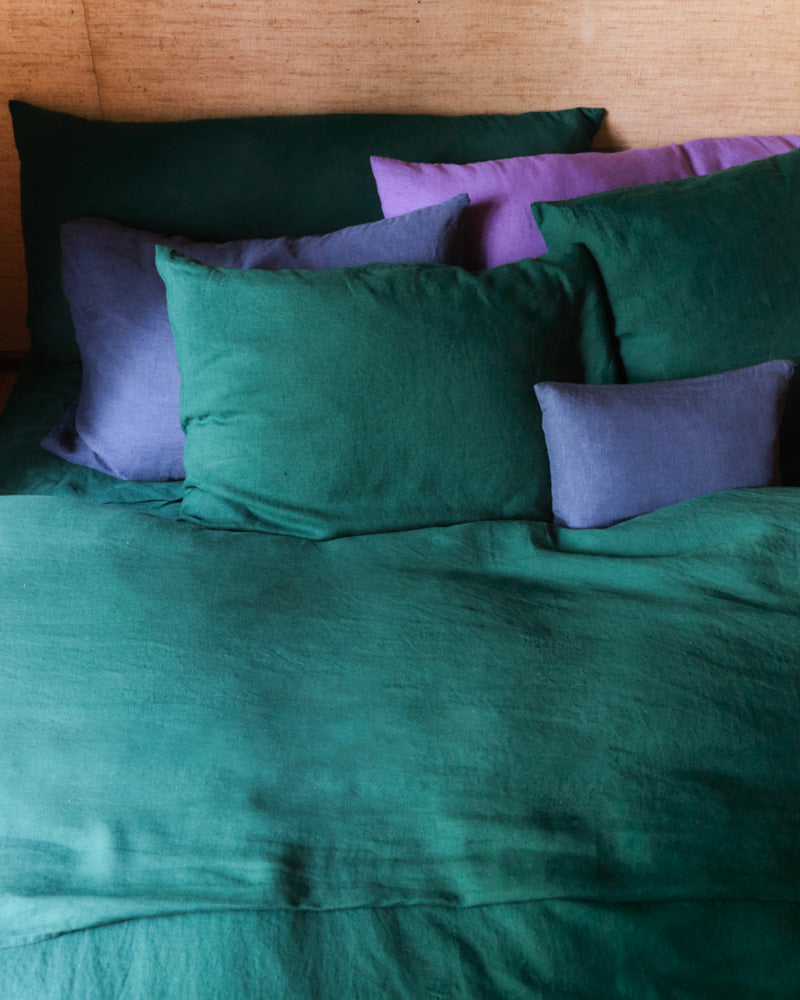 Merci - Washed linen pillowcase - Sequoia Green