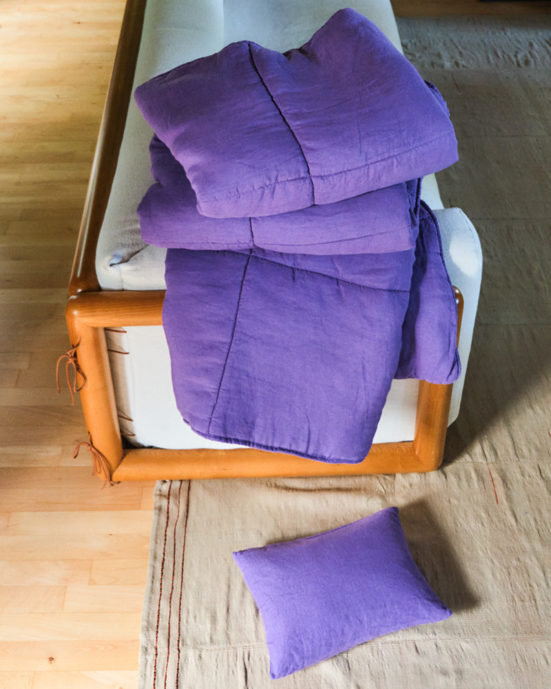 Merci - Pure washed linen quilt - Storm Violet