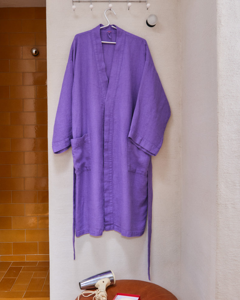 Merci - Linen bathrobe - Storm Violet