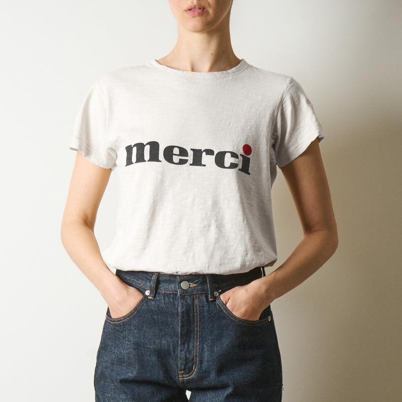 Mister Freedom x Merci - T-Shirt Red point - Blanc