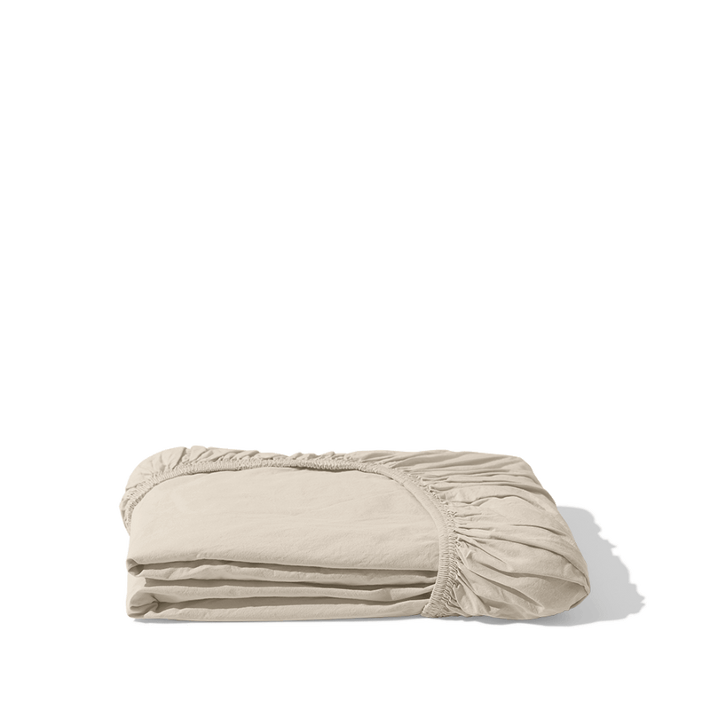 Drap-housse en percale de coton - Beige Dune