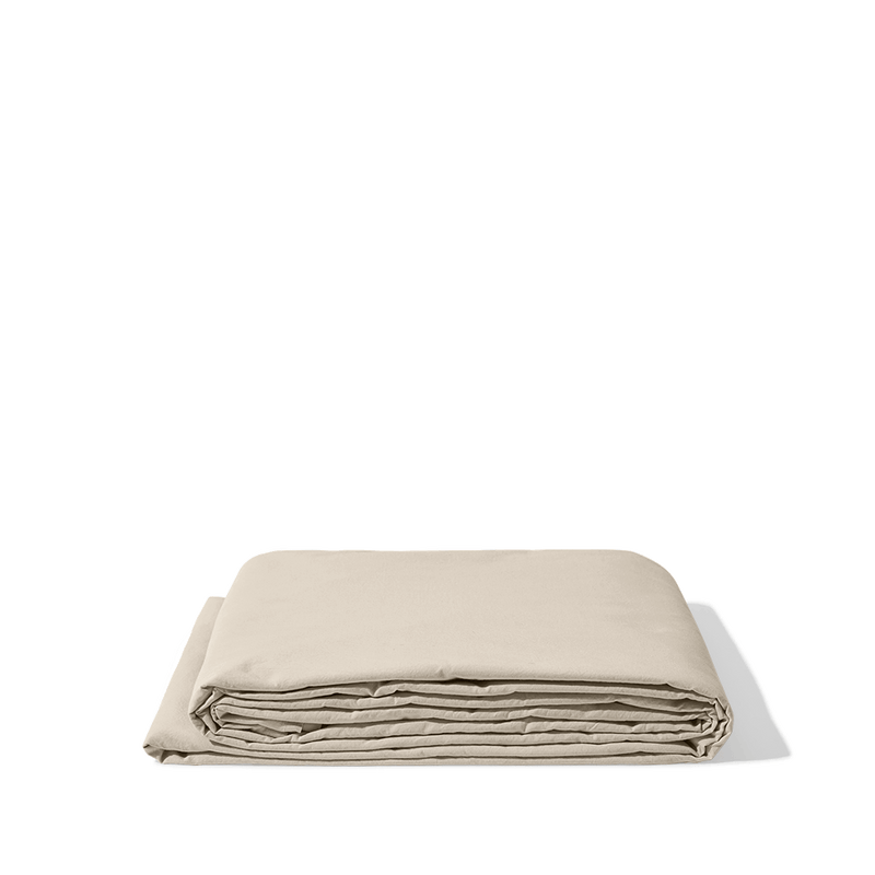 Drap plat en percale de coton - Beige Dune