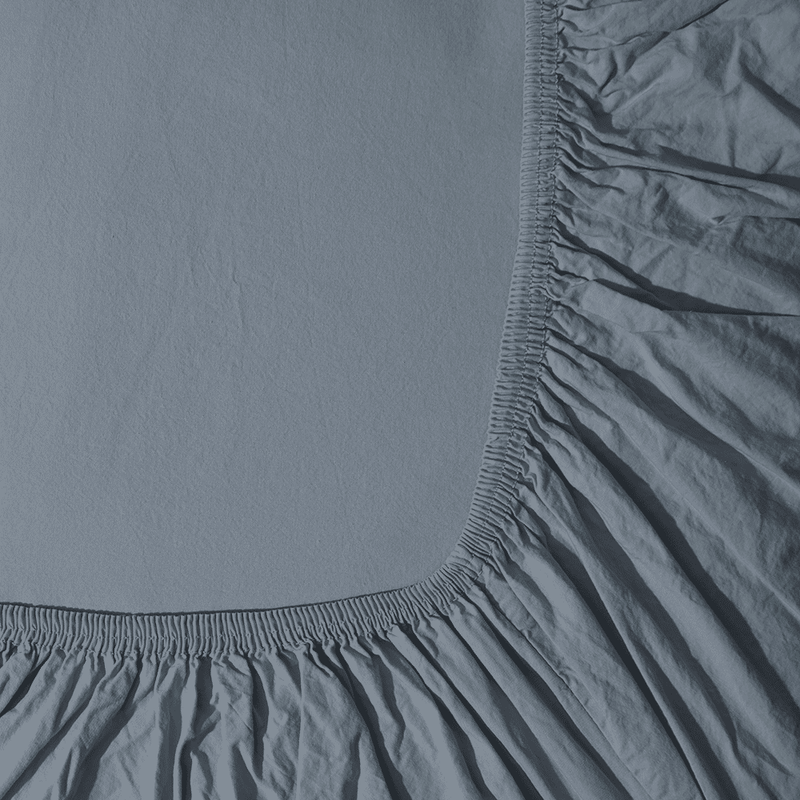 Drap-housse en percale de coton - Gris Ecume