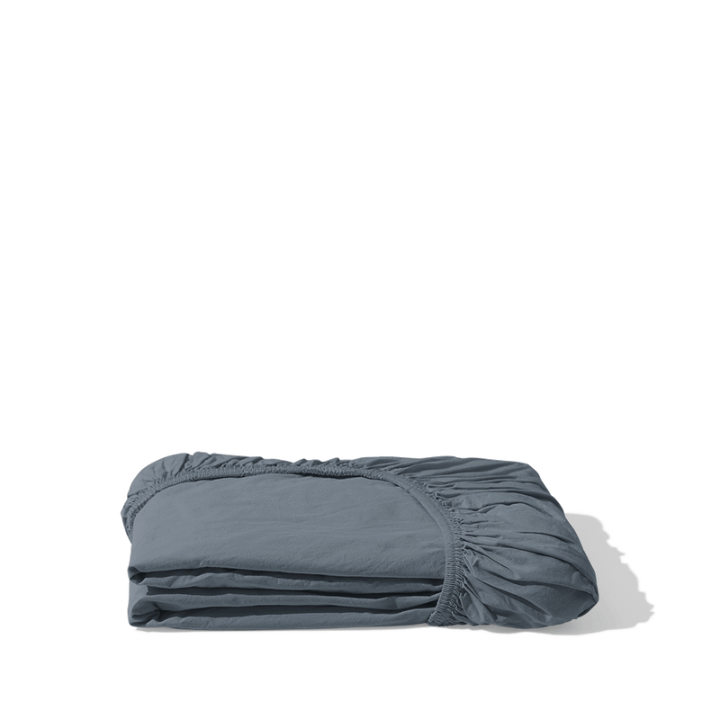 Drap-housse en percale de coton - Gris Ecume