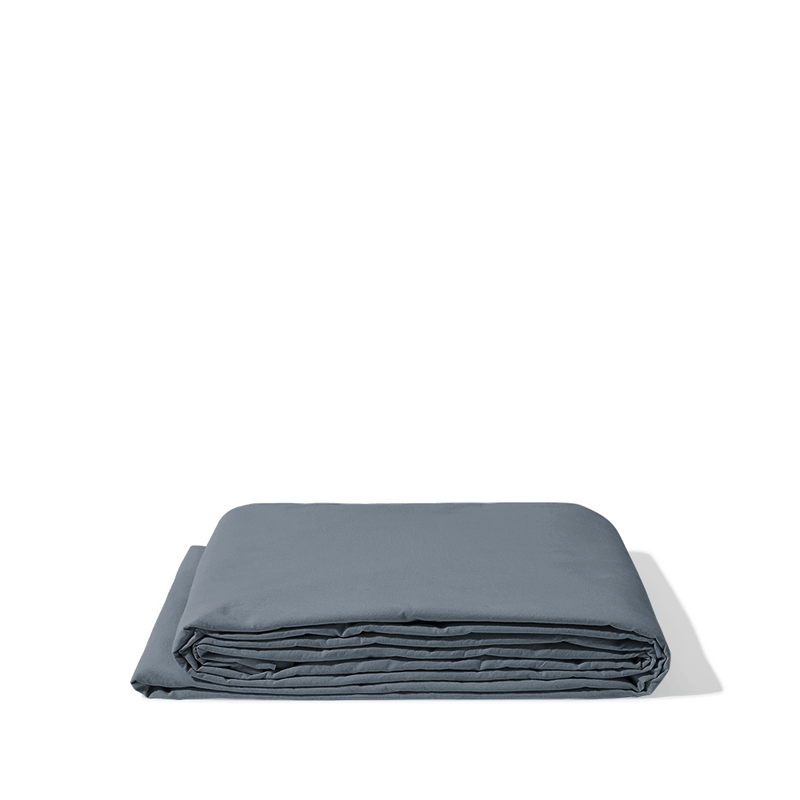 Drap plat en percale de coton - Gris Ecume