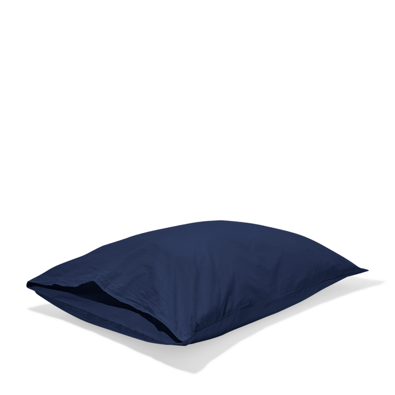 Taie d'oreiller en percale de coton - Bleu Abysses