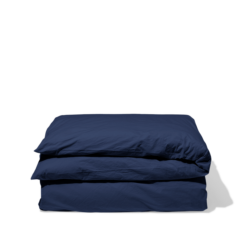 Housse de couette en percale de coton - Bleu Abysses