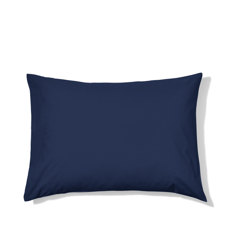 Taie d'oreiller en percale de coton - Bleu Abysses