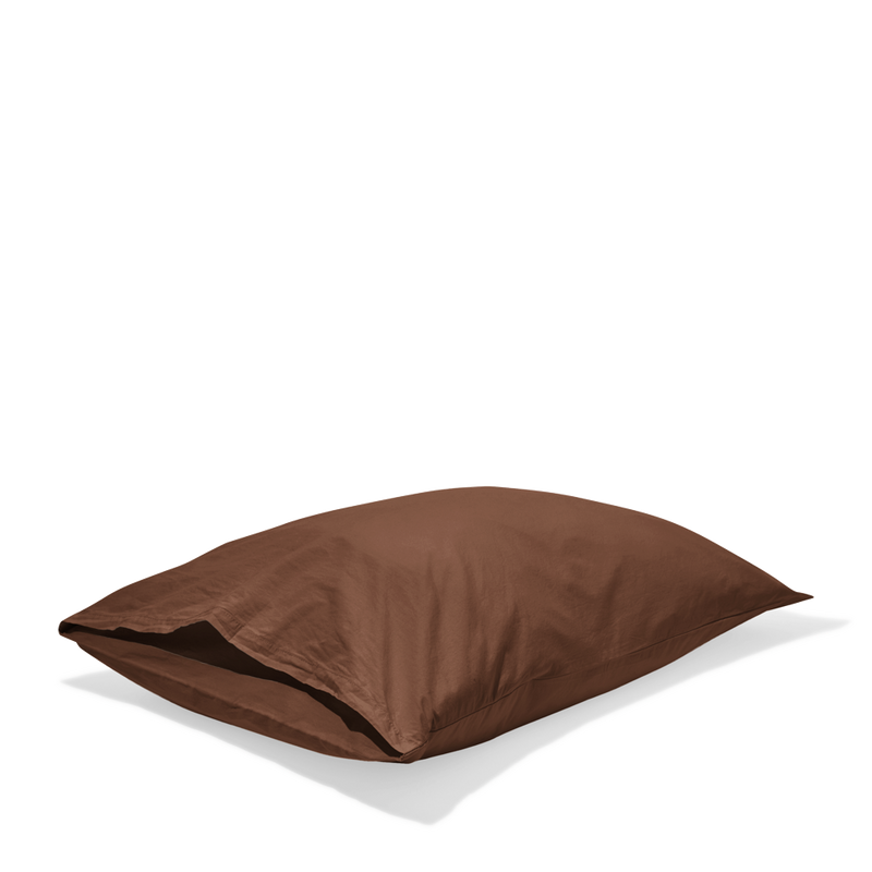 Taie d'oreiller en percale de coton - Marron Cargo