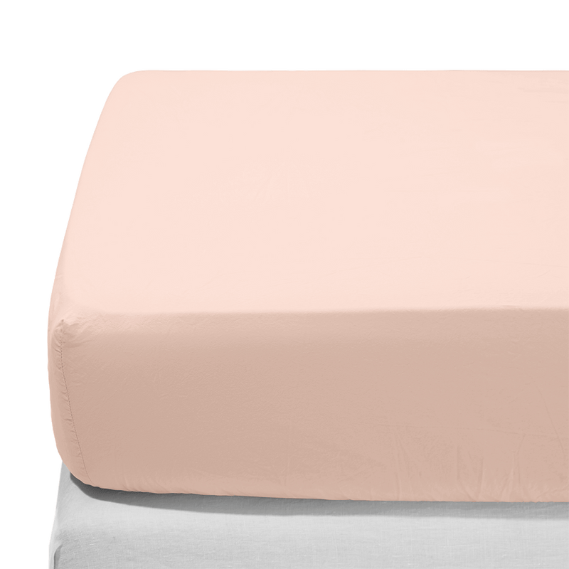 Drap-housse en percale de coton - Rose des Sables